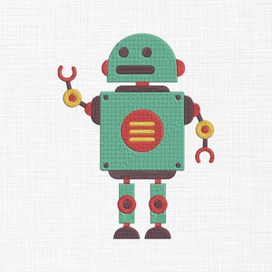 Robot Embroidery Design Toys Embroidery Design Kids Embroidery Design Machine Embroidery 5 Sizes Digital Download