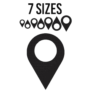 Map Pin Embroidery Design - Location Pin Embroidery Files - Map Pin Applique Embroidery - Mini Map Machine Embroidery Design Files - 7 Sizes