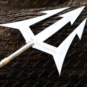 Handmade Poseidon Trident: J2 Steel & Leather Wrapped - 6.5 Feet