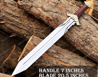Handmade Dwarven Sword, Brass & Stainless Steel, Cosplay Prop