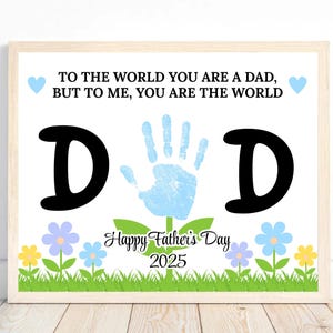 Father&#39;s Day Printable, Fathers Day Handprint Craft, Fathers Day Gift from Kids Baby, Fathers Day Handprint Art Activity, Dad Craft Activity