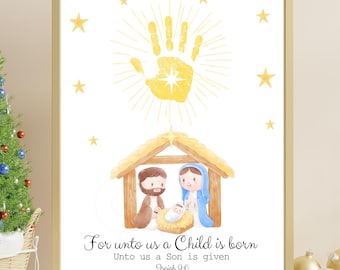 Nativity Christmas Handprint Art, Christian Christmas Craft