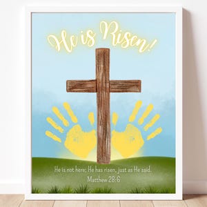 Easter Handprint Art, Easter Printable, Christian Easter Crafts, Easter Crafts, Easter Story Bible, Handprint Activities for Kids Toddlers
