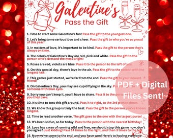 Galentine Games, Galentines Day, Galentine Party, Galentine Decor, Galentine Game Night, Valentines Day Games, Galentines Pass the Gift Game