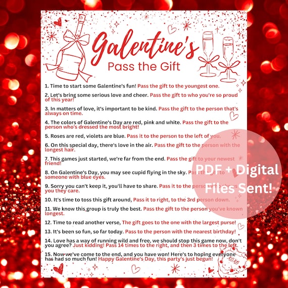 Galentine Games, Galentines Day, Galentine Party, Galentine Decor, Galentine Game Night, Valentines Day Games, Galentines Pass the Gift Game