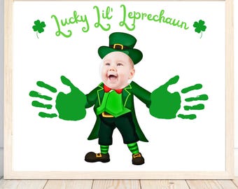 St. Patricks Day Handprint Art, St. Patricks Day Crafts, Handprint Crafts, Toddler Crafts, Kids Printable Crafts, Kids Babys First Keepsakes