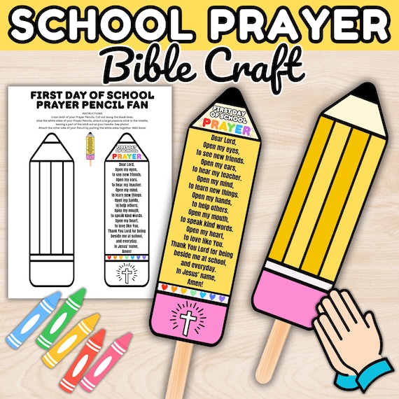 Bible Craft for Kids, Back to School Christian Activity, Printable Sunday School Lesson, Homeschool First Day of School Bible Craft Activity