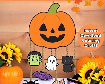 Halloween-Handwerk für Kinder, Herbst-Handwerk, Halloween-Handwerk zum Aufhängen, Kindertagesstätte Vorschule, PreK-Klassenzimmer, Halloween zum Aufhängen
