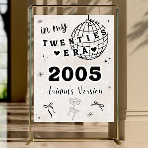 Letrero de bienvenida para el 20.° cumpleaños, en mi época de veinteañeros, letrero de bienvenida para el 20.° cumpleaños, decoración para el 20.° cumpleaños, decoraciones para el 20.° cumpleaños, póster de bienvenida para el 20.° cumpleaños de 18 x 24