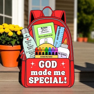 God Made Me Special Back to School Bible Craft, About Me Craft, Christian Activity Printable, Sunday School Lesson First Day of School Craft