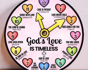 God's Love Is Timeless Bible Craft Sunday School Lesson, Christian Printable for Kids, Valentine Activity Religious Childrens Coloring Craft