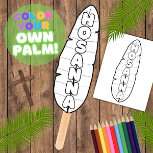 Palm Sunday Craft, Palm Sunday Activity, Easter Craft for Kids, Christian Holy Week Activity, Bible Religious Jesus Easter, Easter Printable