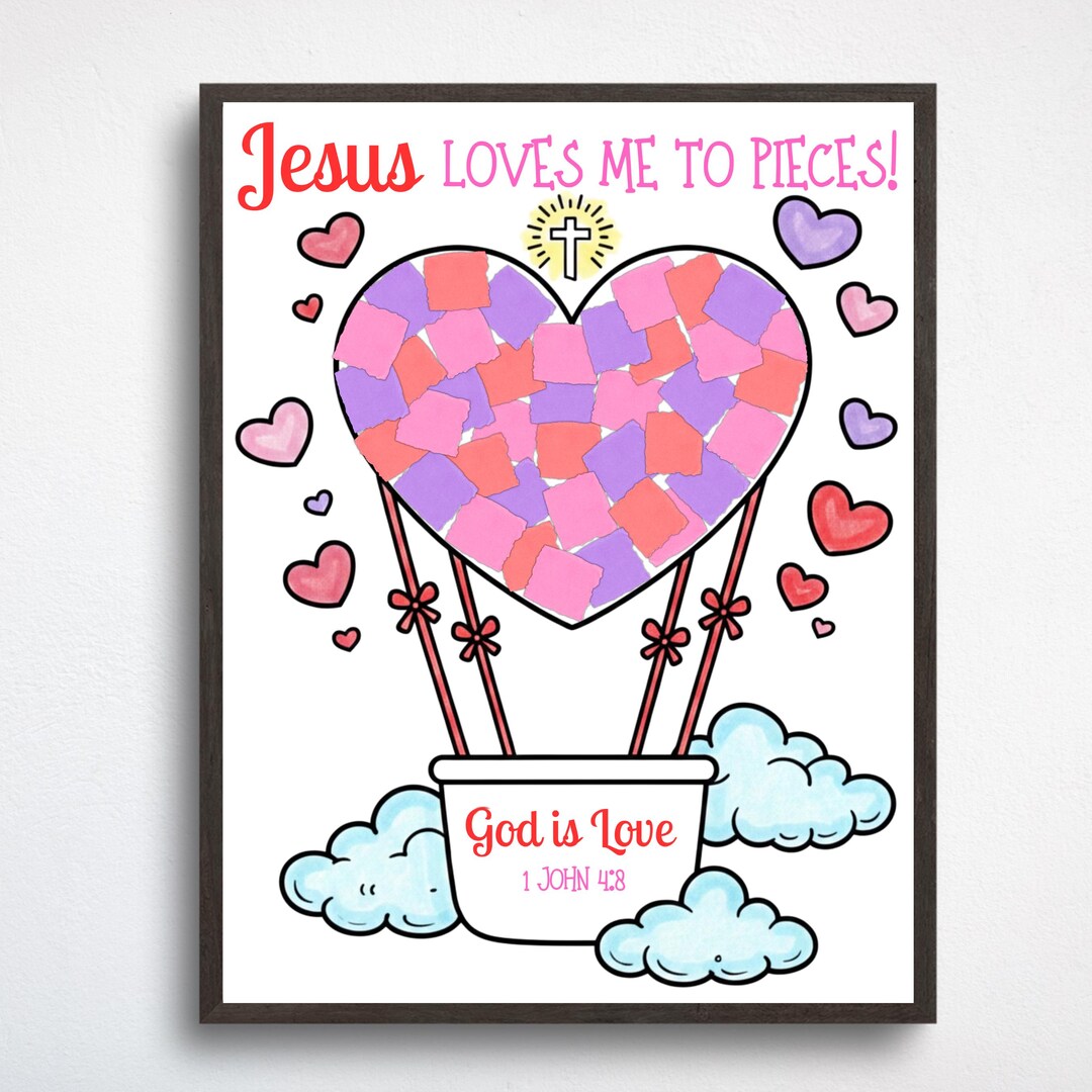 Jesus Loves Me to Pieces Valentine's Day Bible Craft, Sunday School ...