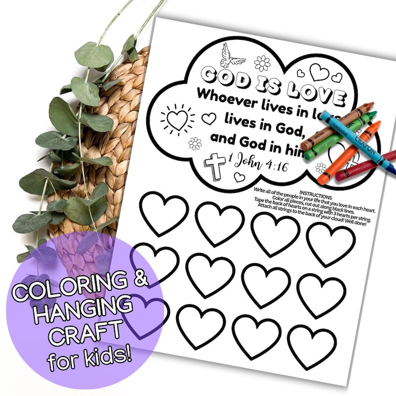 God is Love Sunday School Craft for Kids, Children's Sunday School ...