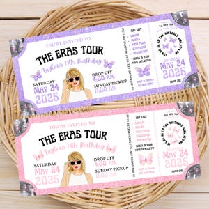 Taylor-Geburtstagseinladung, Konzert-Karte einladen, TS-Geburtstags-Einladung, Swiftie-Einladung, The Era Tour-Einladung, Taylor-Geburtstagsdeko