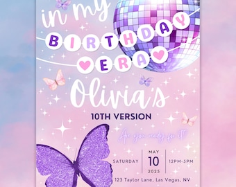 In My Birthday Era, Taylor Birthday Invitation, Era Party, Taylor Birthday Decor, TS Birthday Party Invite, Editable Digital Printable