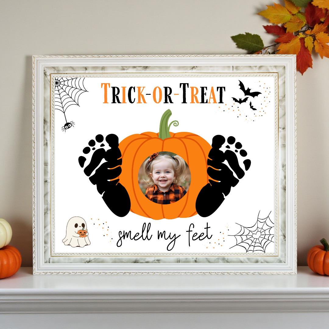 Halloween Footprint Handprint Art Halloween Printable, Fall Crafts for ...
