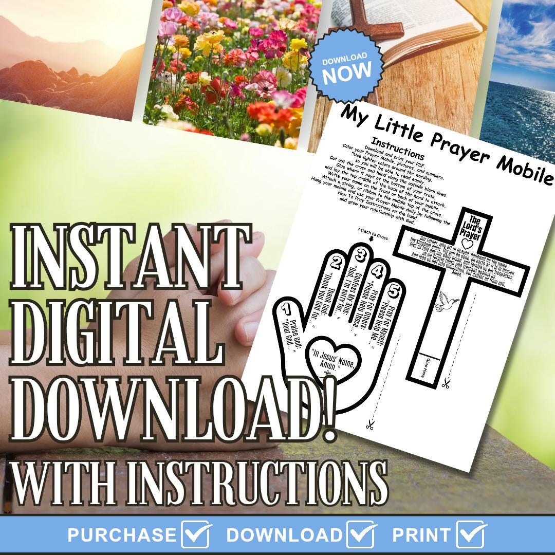 Kids Sunday School Craft, Bible Lesson Printables, Learn to Pray Mobile ...