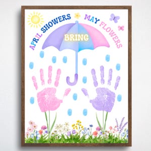 Spring Handprint Art, Springtime Crafts, Kids Spring Crafts, Spring Crafts for Kids Toddlers Daycare Kindergarten, Spring Flowers Handprint