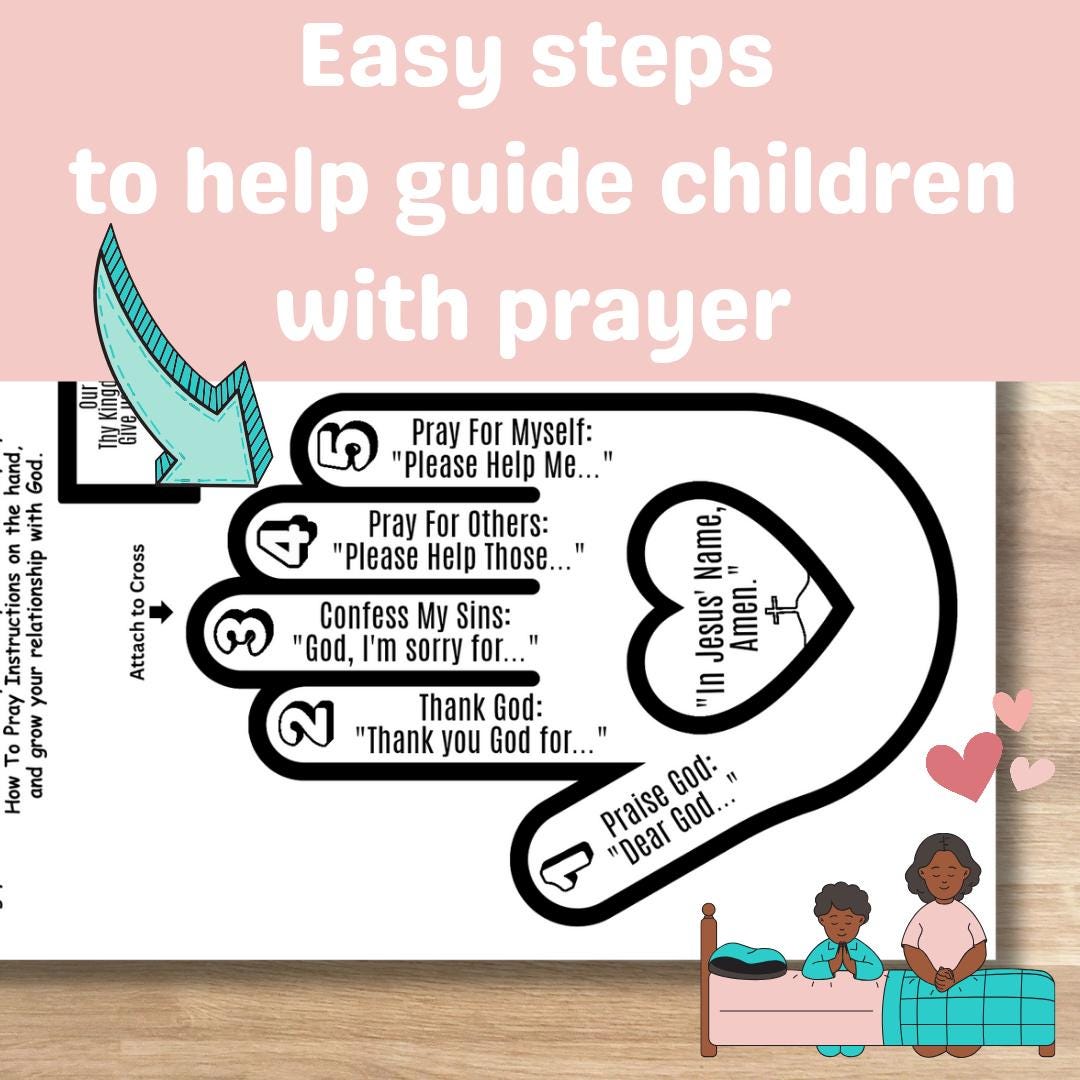 Kids Sunday School Craft, Bible Lesson Printables, Learn to Pray Mobile ...