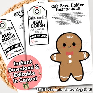 Christmas Tags, Christmas Gift Card Holder, Coffee Gift Card Holder, DIY Gifts, Editable Tags, Staff Teacher Gift Card, Christmas Printables image 6