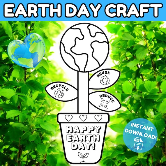 Earth Day Crafts, Earth Day Crafts for Kids, Earth Day Activity, Earth Day Printables, Earth Day Crafts for the Classroom, Daycare Preschool