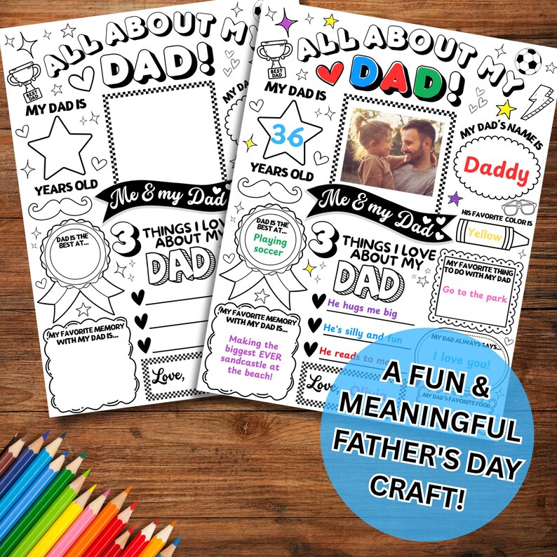 Fathers Day Crafts, Fathers Day Gift From Kids, All About My Dad ...