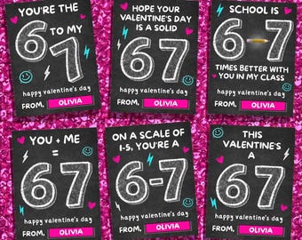 67 Valentinstagskarten 6-7 Valentinstage für Kinder Tweens Jugendliche Klassenzimmer Valentinstag Karten Slang Meme Valentinstag Karten Valentinstag Tags Bearbeitbar