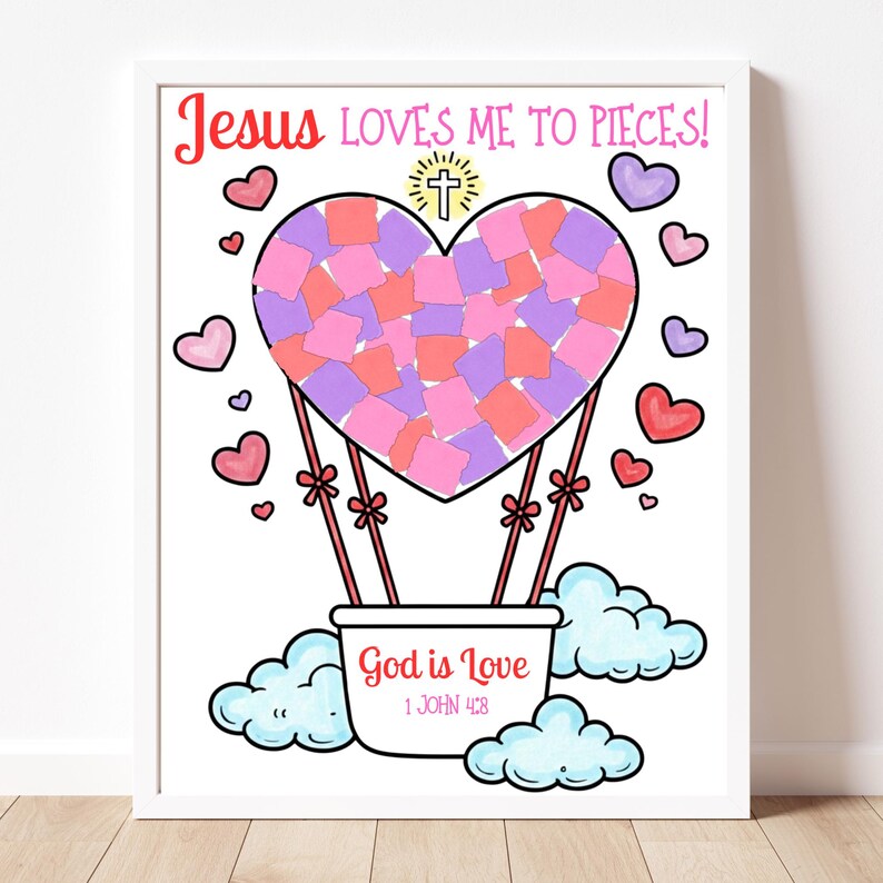 Jesus Loves Me to Pieces Valentine's Day Bible Craft, Sunday School ...