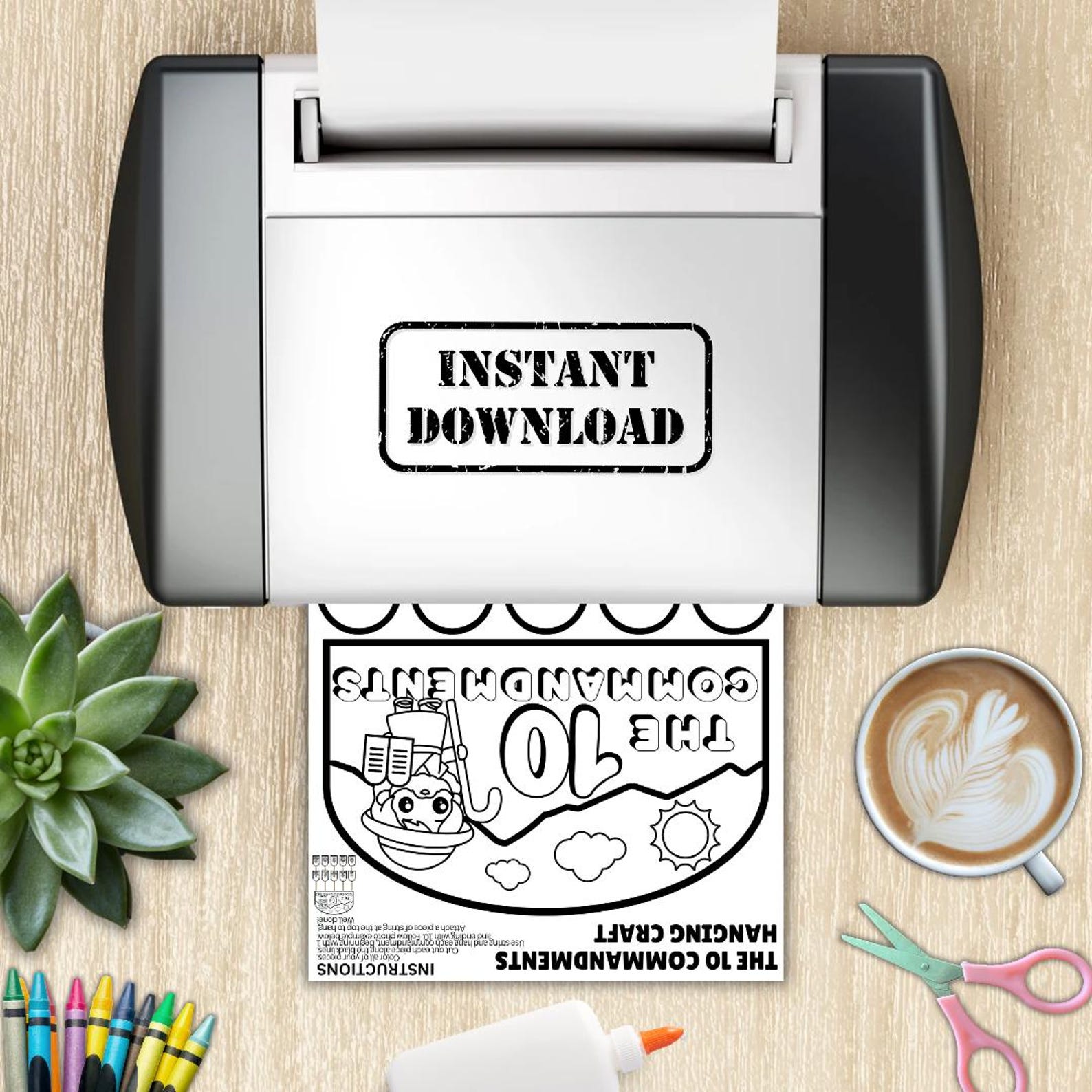 10 COMMANDMENTS Bible Craft for Kids, Sunday School Printables, Kids ...