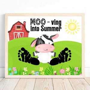 Summer Crafts for Kids, Daycare Toddlers Handprint Art, Kids Summer Crafts, Summer Craft, Printable Summer Footprint Craft, Summer Activity