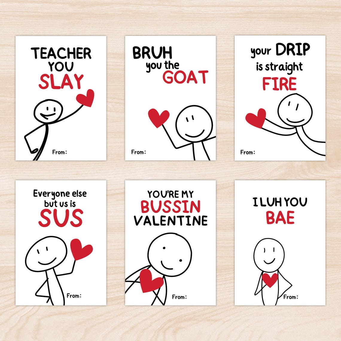 Tween Valentine Cards, Slang Kids Valentines Day Cards, Funny ...