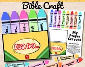 Prayer Crayons Sunday School Activity, Kids Fall Sunday School Crafts, Bible Lesson Printables, Religious Learn How to Pray Christian Crafts
