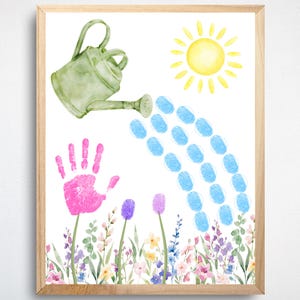 Spring Handprint Art, Summer Handprint Craft, Spring Crafts for Kids, Spring Flower Craft, Summer Spring Printable, Spring Crafts Toddlers