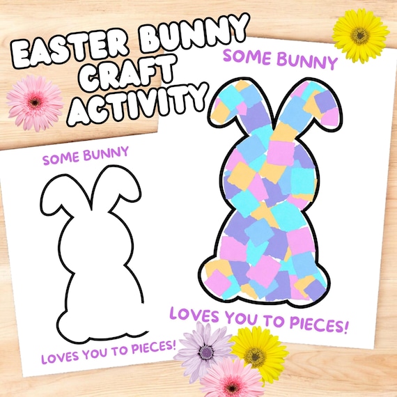 Easter Crafts for Kids, Daycare Preschool Kindergarten Classroom Easter Craft Activity, Easter Bunny Craft, Easter Printable, Kids Easter