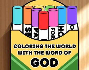 Sunday School Bible Craft, Christian Fall Crafts for Kids, Religious Printable Coloring Activity, School Homeschool Youth Bible Study Crafts