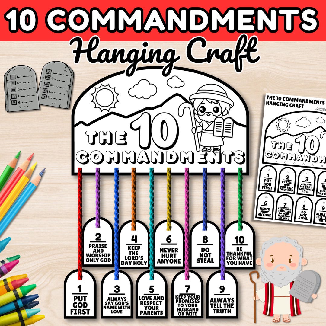 10 Commandments Craft, Sunday School Printables, Kids Sunday School