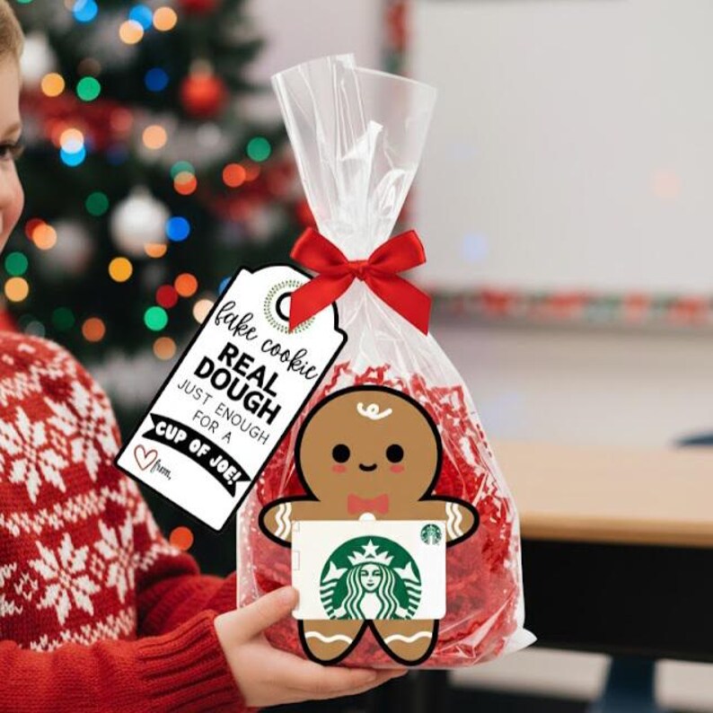 Christmas Tags, Christmas Gift Card Holder, Coffee Gift Card Holder, DIY Gifts, Editable Tags, Staff Teacher Gift Card, Christmas Printables image 7