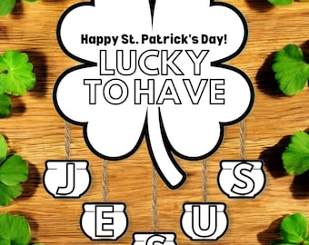 St. Patricks Day Crafts, Kids Christian St. Patricks Jesus Mobile Craft, Kids Crafts, St. Patricks Day Printables, Bible Craft Activity