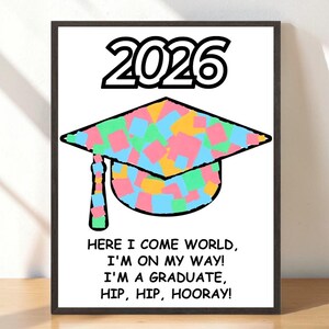 Graduation Crafts, Kids Graduation Activity Grad Keepsake, Daycare Preschool Kindergarten Classroom Graduate Craft Kids Graduation Printable