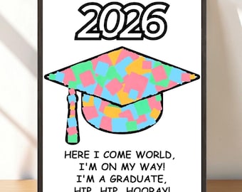 Graduation Crafts, Kids Graduation Activity Grad Keepsake, Daycare Preschool Kindergarten Classroom Graduate Craft Kids Graduation Printable