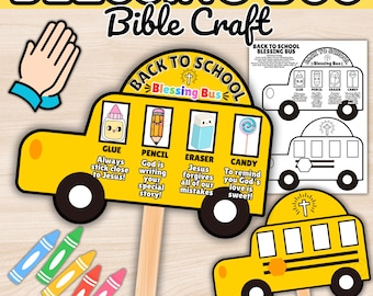 Back to School Bible Craft for Kids, Christian Activity, Printable Sunday School Lesson, Homeschool First Day of School Bible Craft Activity