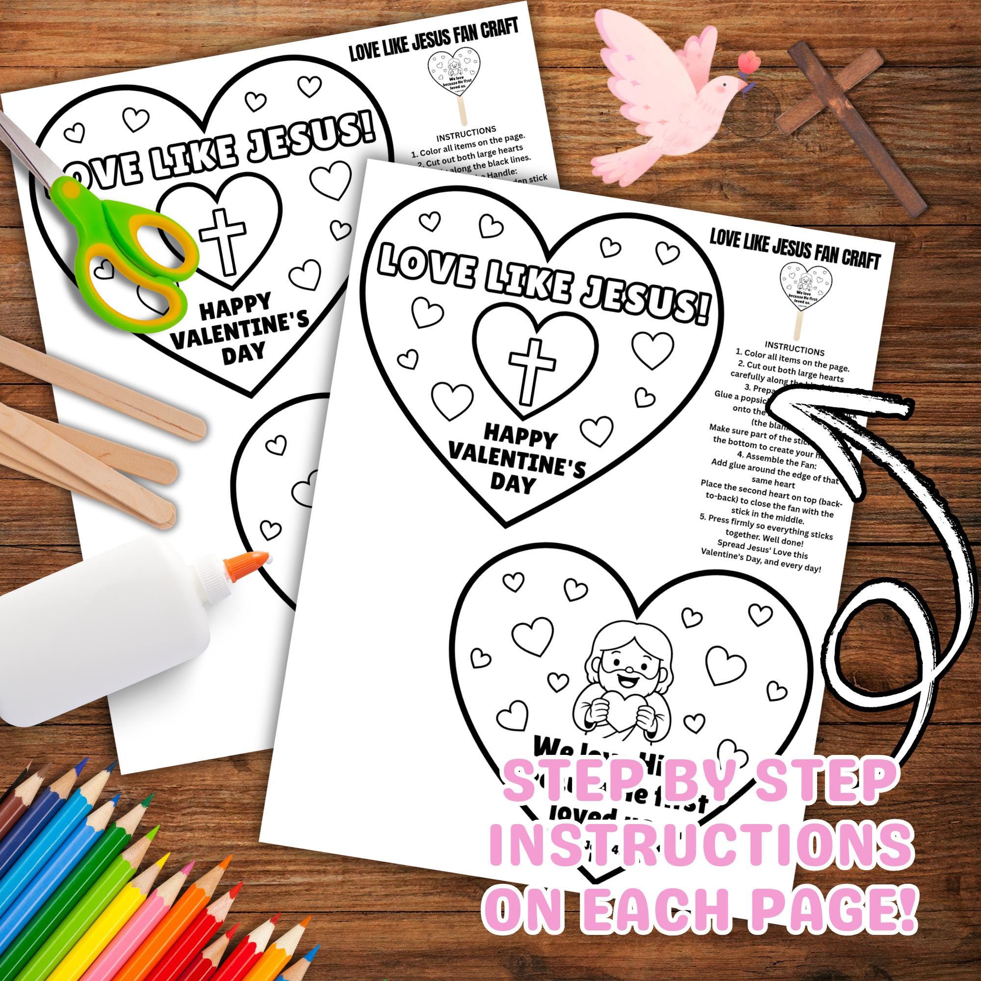 Love Like Jesus Valentines Day Bible Craft, Sunday School Lesson ...