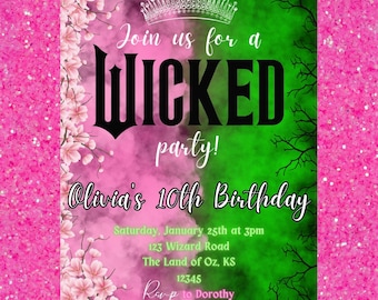 Wicked Invite, Wicked Birthday Invitation, Wicked Invitation, Wicked Party Invite, Wicked Birthday, Wicked Party, Wicked Editable Invitation