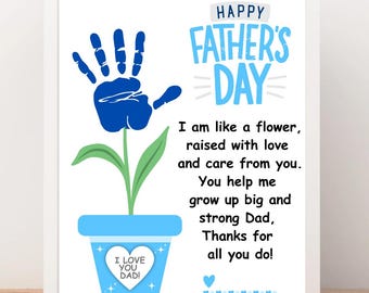 Fathers Day Handprint Art, Fathers Day Activity, Fathers Day Craft, Fathers Day Gift from Kids