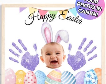 Osterbasteln für Kinder, Ostern Handabdruck Handwerk, Ostern Kleinkind Handwerk, Ostern Andenken Handwerk, Ostern Handwerk, Ostern Handabdruck Kunst