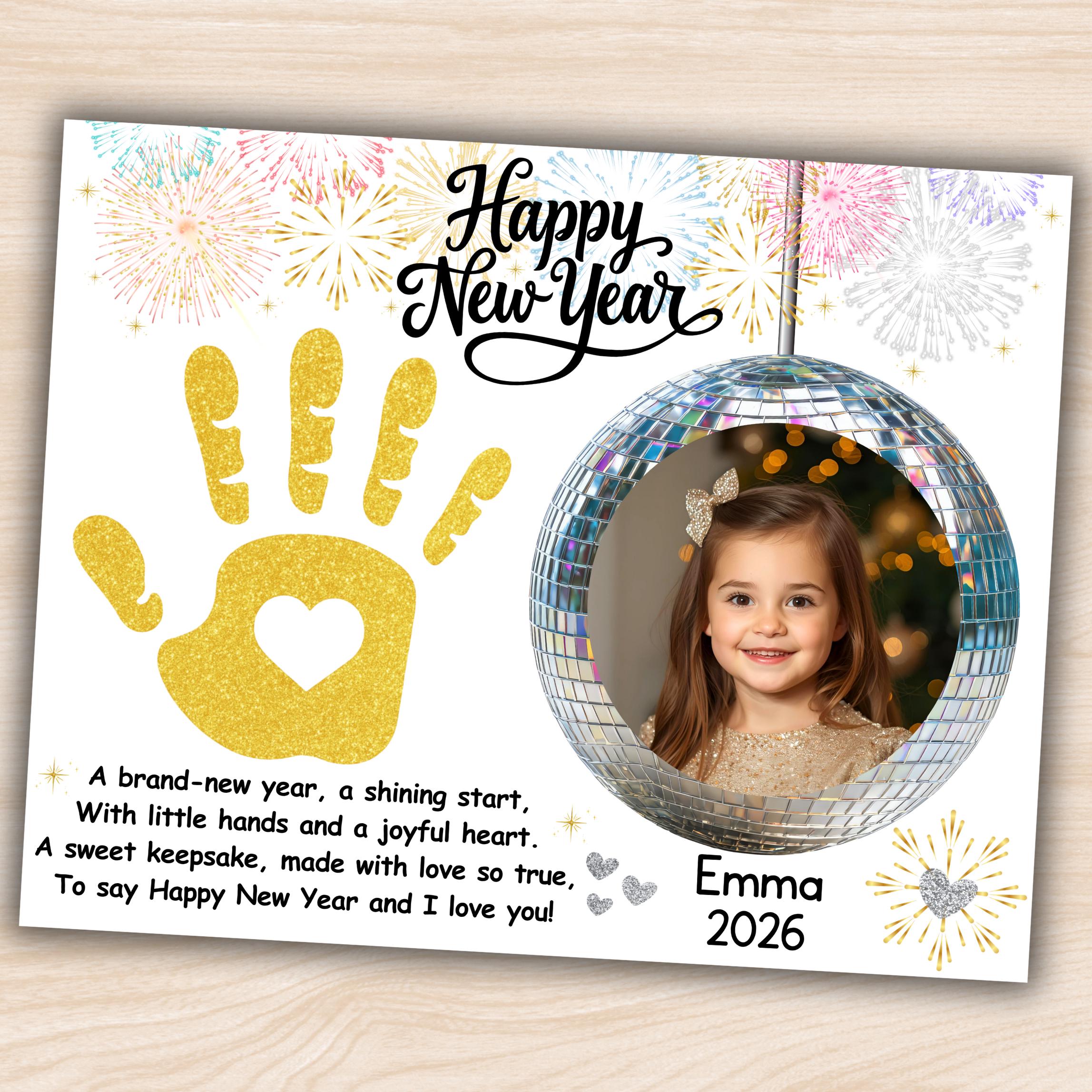 New Years Handprint Craft, 2026 Handprint Art Poem, Kindergarten…