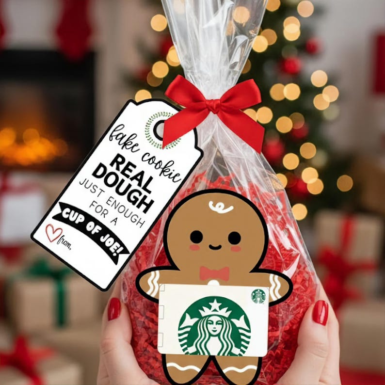 Christmas Tags, Christmas Gift Card Holder, Coffee Gift Card Holder, DIY Gifts, Editable Tags, Staff Teacher Gift Card, Christmas Printables image 14