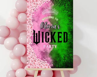 Znak powitalny Wicked, Znak powitalny na urodziny Wicked, Przyjęcie Wicked, Urodziny Wicked, Dekoracje Wicked, Wystrój Wicked, Plakat Wicked CYFROWY