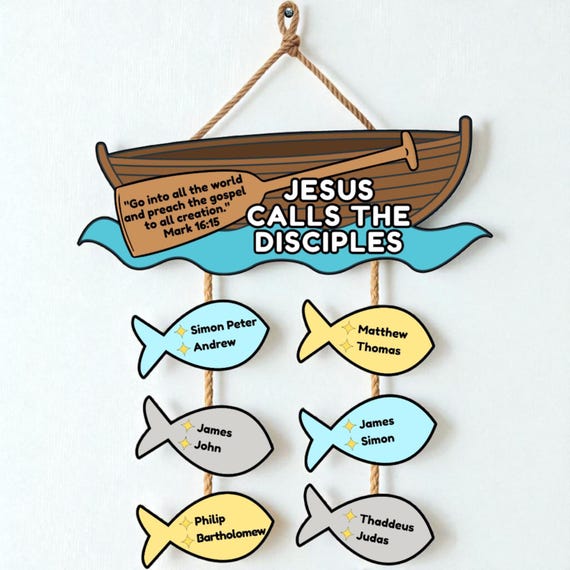 JESUS Calls The Disciples Mobile Hanging Craft, Kids Sunday School Printable, Bible Crafts for Kids, Christian Crafts, Sunday School Crafts